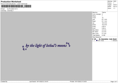 Lights Embroidery File 6 sizes