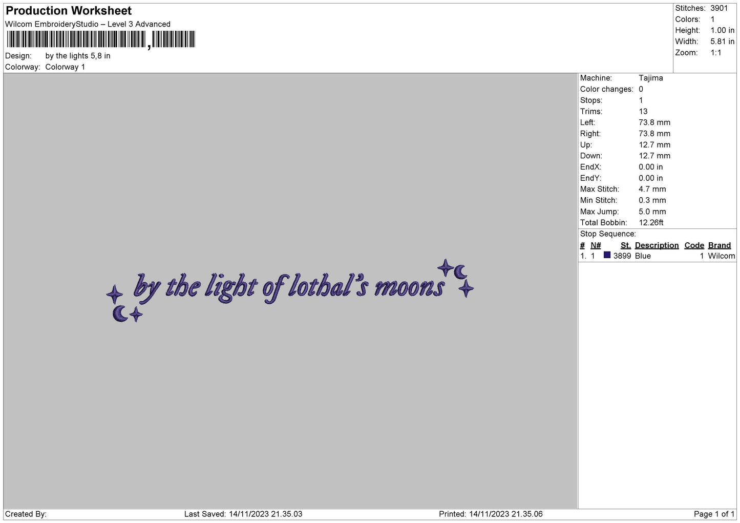 Lights Embroidery File 6 sizes