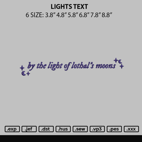 Lights Embroidery File 6 sizes