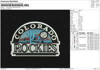 COLORADO ROCKIES Embroidery File 6 size