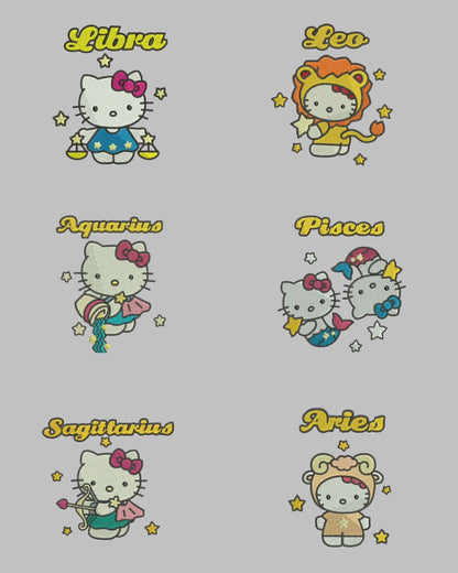Zodiac Hello Kitty Pt1 Embroidery 6 Files