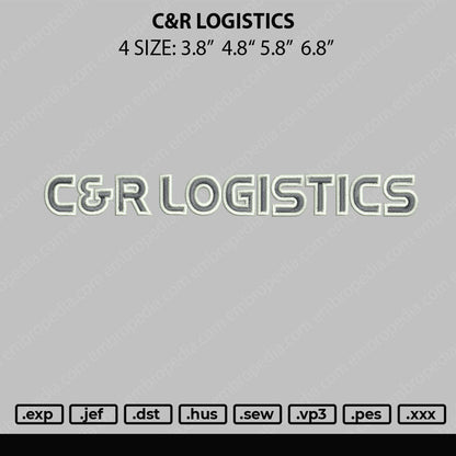 C&R Logistics Embroidery Machine Design File 4 size