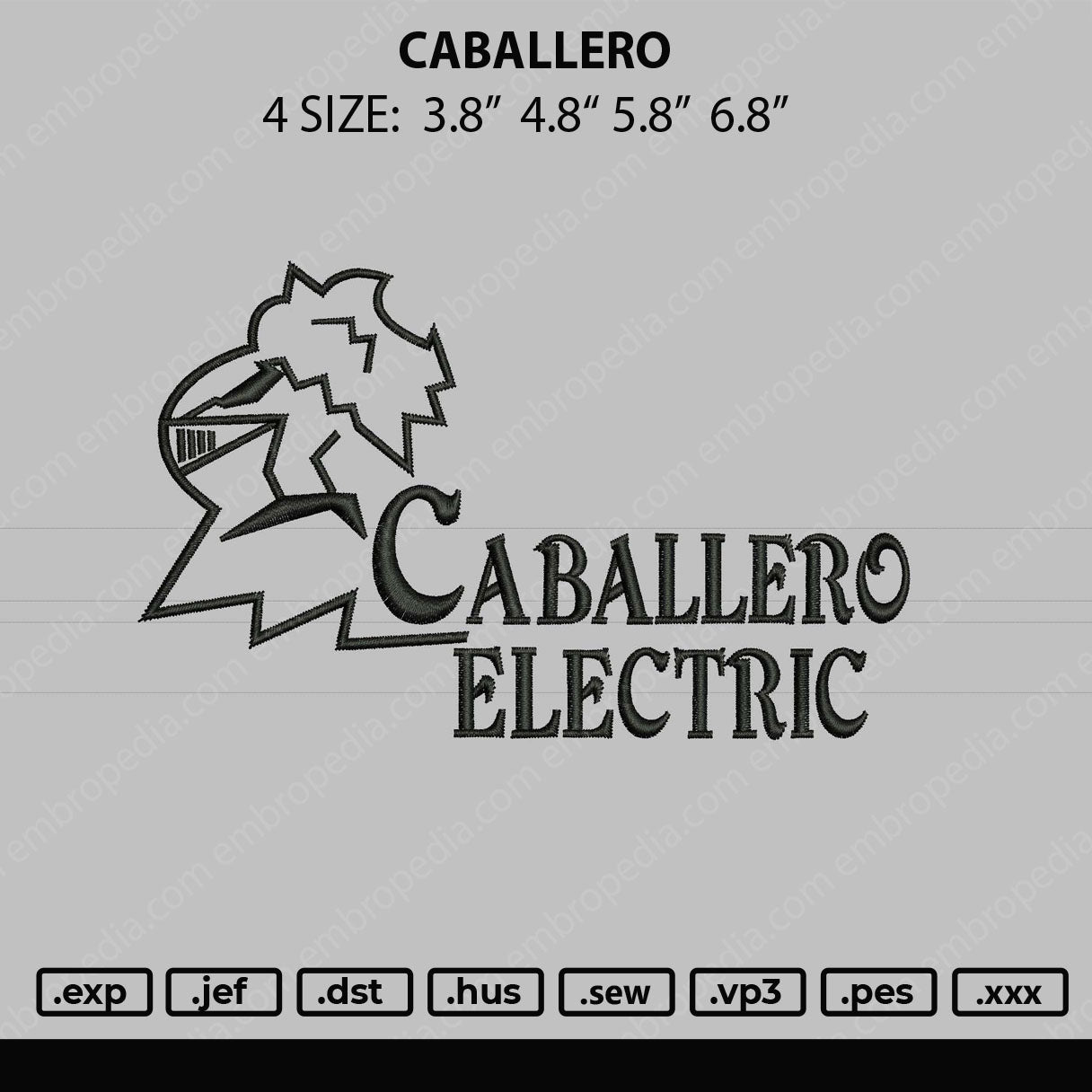 Caballero Embroidery Machine Design File 4 size
