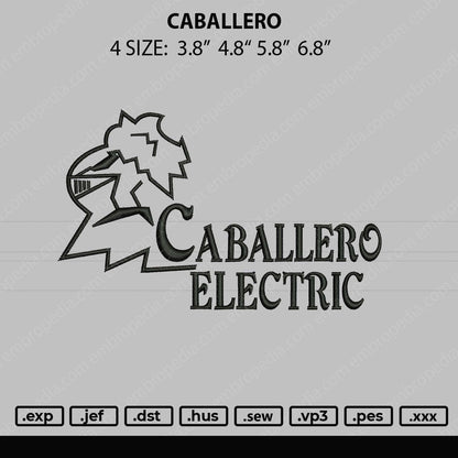 Caballero Embroidery Machine Design File 4 size