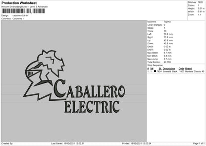 Caballero Embroidery Machine Design File 4 size