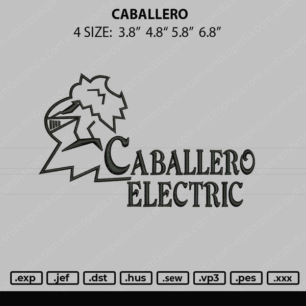 Caballero Embroidery File 4 size