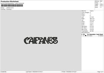 Caifanestext Embroidery Machine Design File 6 sizes