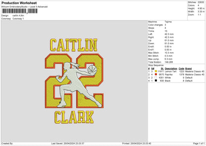 Caitlintext Embroidery Machine Design File 6 sizes