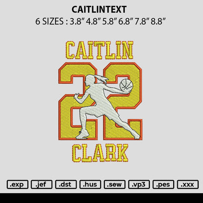 Caitlintext Embroidery Machine Design File 6 sizes