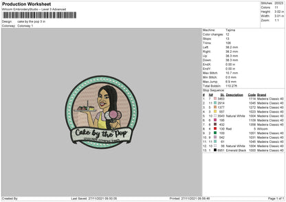 Cake By The Pop Embroidery Machine Design File 4 size