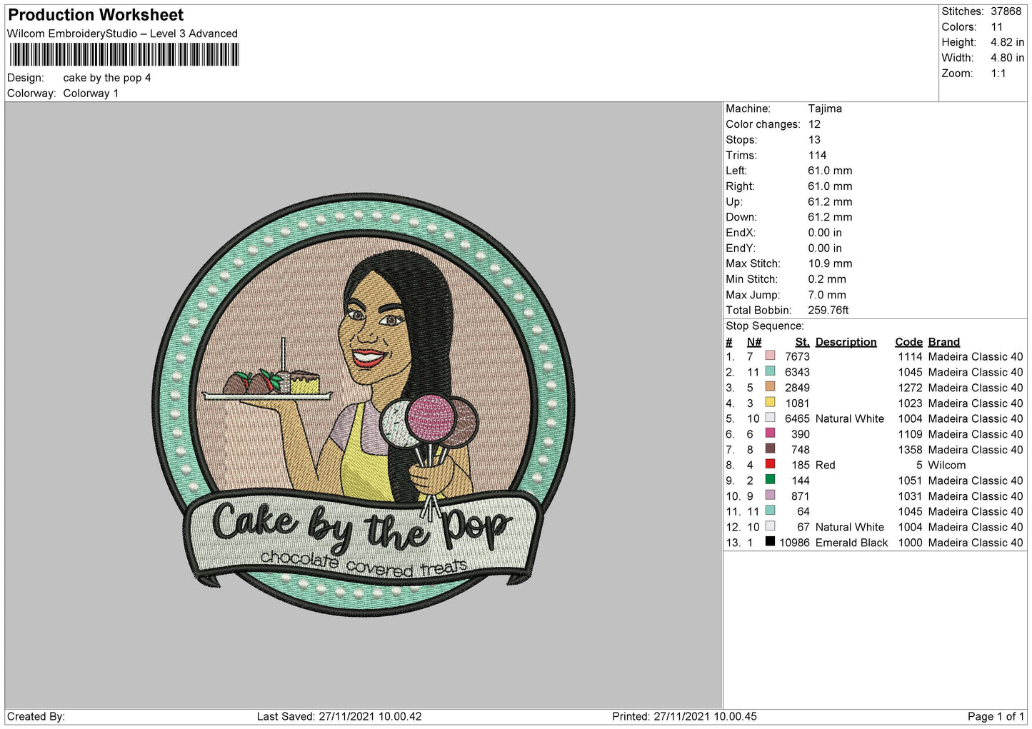 Cake By The Pop Embroidery Machine Design File 4 size