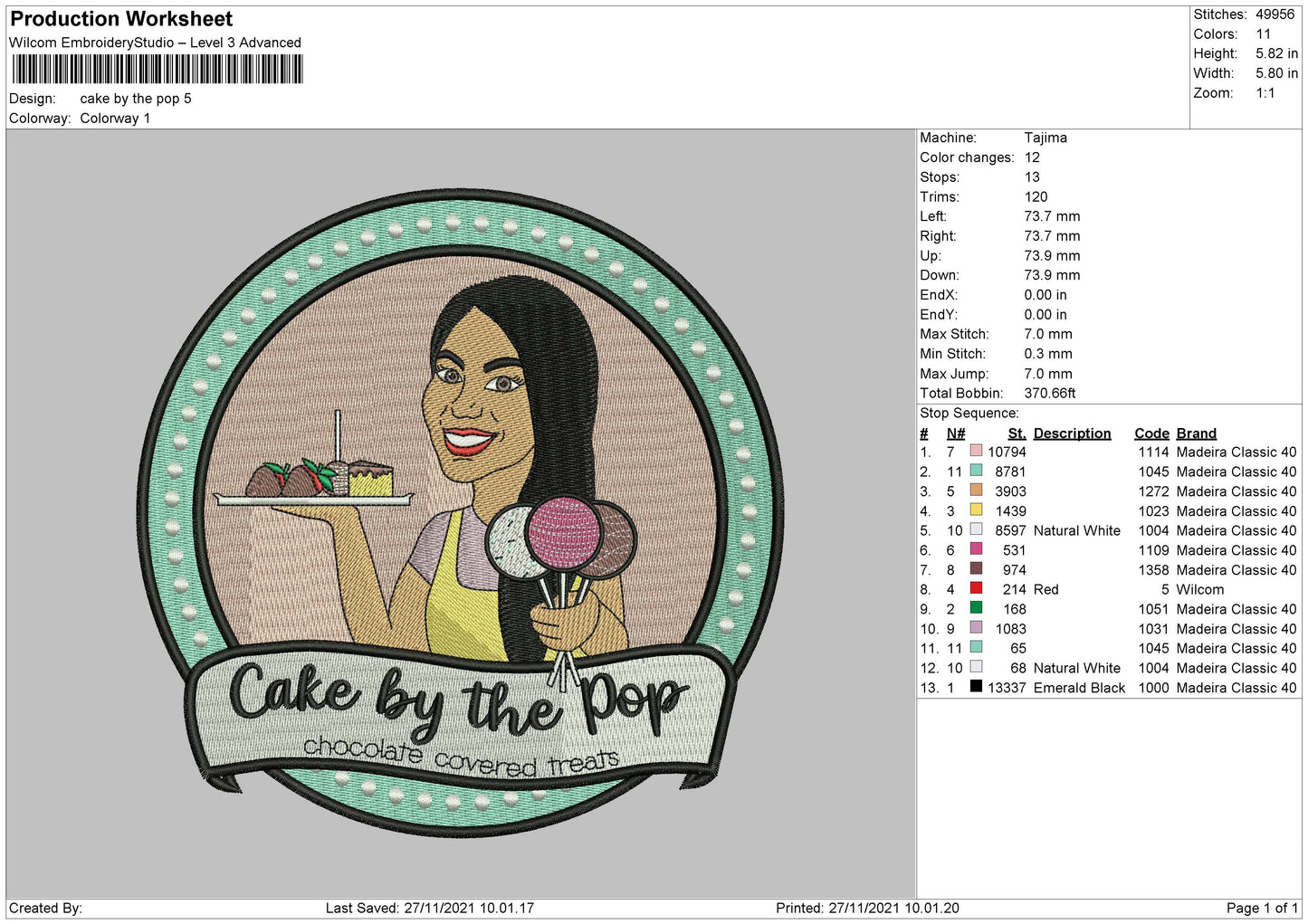 Cake By The Pop Embroidery Machine Design File 4 size