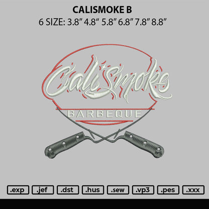 Callismoke B Embroidery File 6 sizes