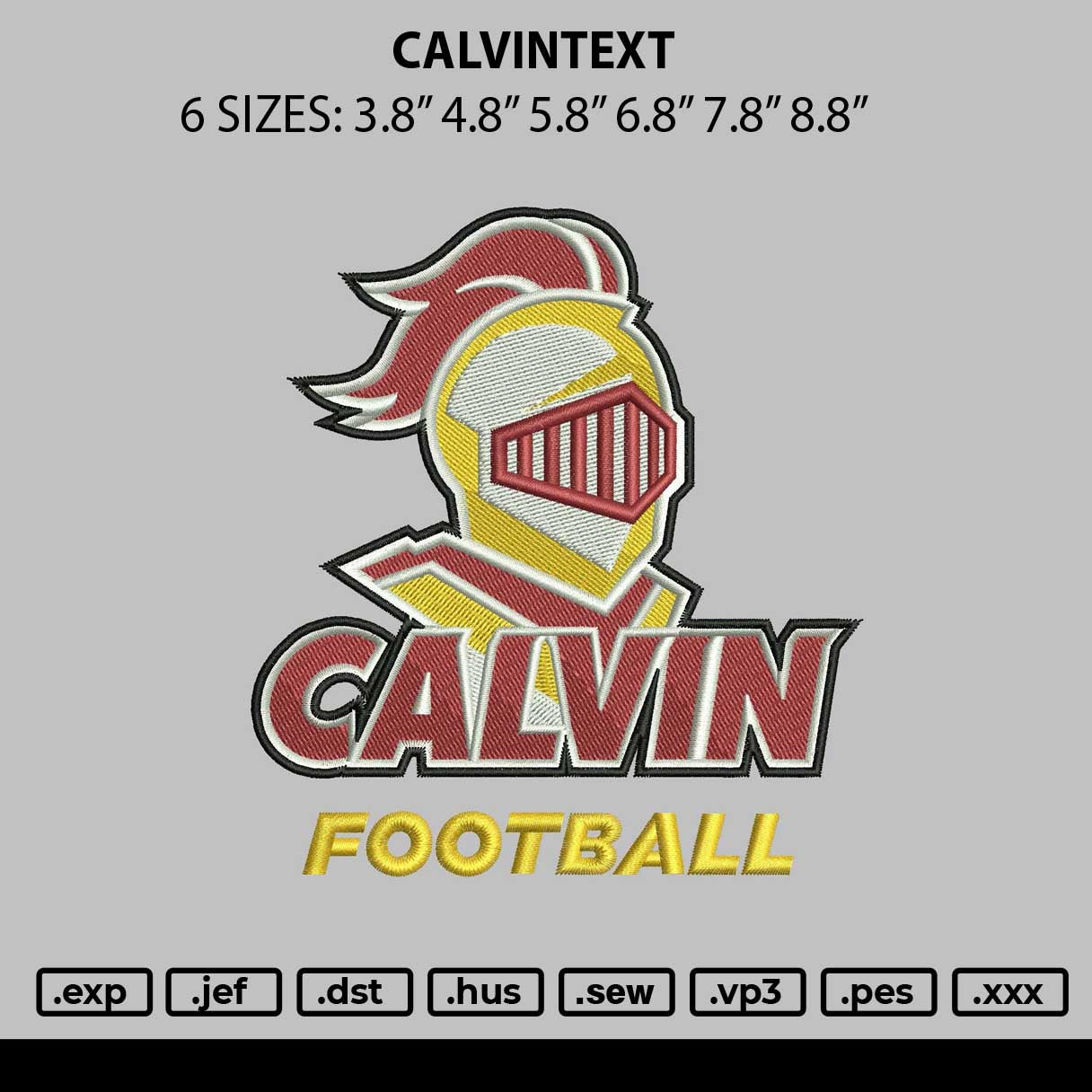 Calvintext Embroidery File 6 sizes