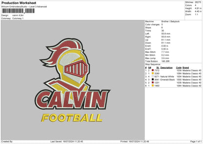 Calvintext Embroidery File 6 sizes