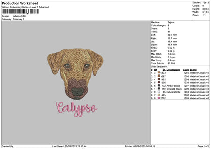 Dog Head 0409 Embroidery File 6 sizes