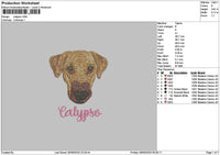 Dog Head 0409 Embroidery File 6 sizes