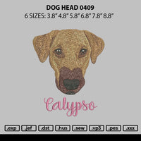 Dog Head 0409 Embroidery File 6 sizes
