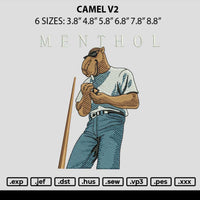 Camel V2 Embroidery File 6 sizes