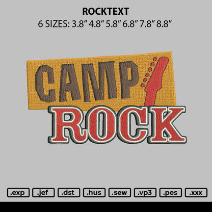 Rocktext Embroidery File 6 sizes