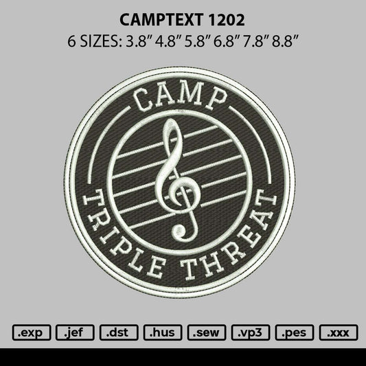 Camptext 1202 Embroidery File 6 sizes