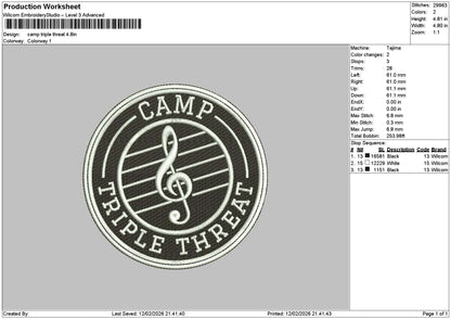 Camptext 1202 Embroidery File 6 sizes