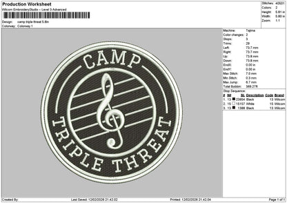 Camptext 1202 Embroidery File 6 sizes