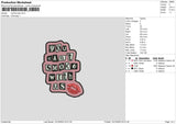 Smoke Text Embroidery File 6 sizes
