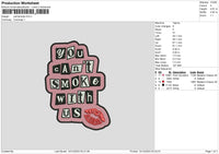 Smoke Text Embroidery File 6 sizes