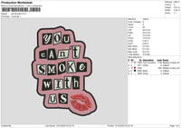 Smoke Text Embroidery File 6 sizes