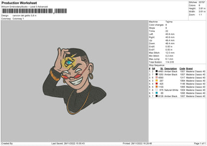 Cancion Del Embroidery File 6 sizes