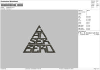 Triangletext Embroidery File 6 sizes