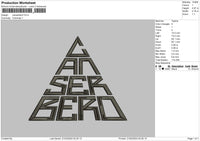 Triangletext Embroidery File 6 sizes