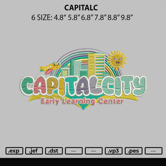Capital city Embroidery File  sizes