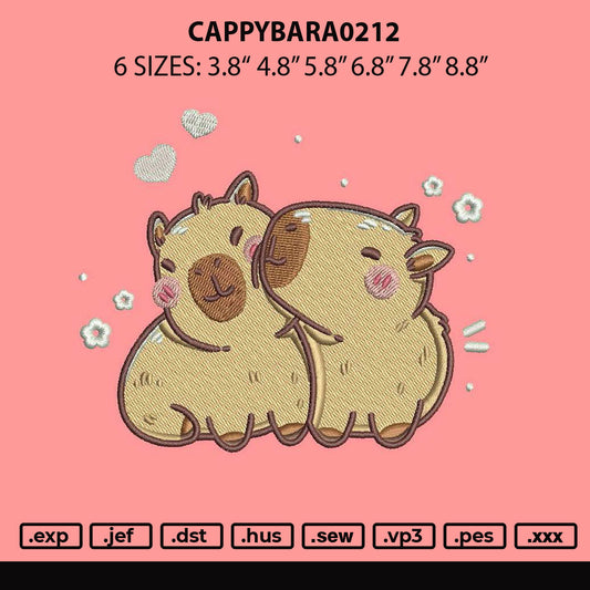 Cappybara0212 Embroidery File 6 sizes