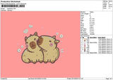 Cappybara0212 Embroidery File 6 sizes