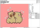 Cappybara0212 Embroidery File 6 sizes
