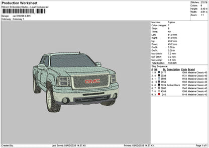 Car 0102 Embroidery File 6 sizes