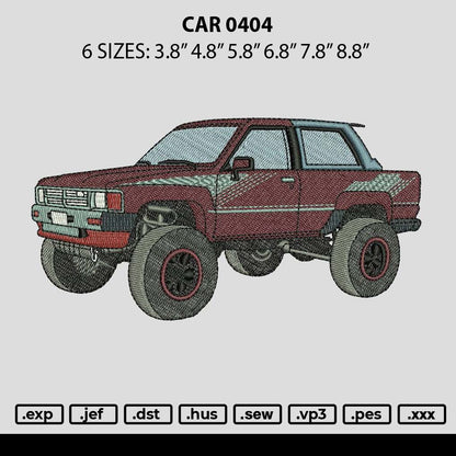 Car 0404 Embroidery File 6 sizes