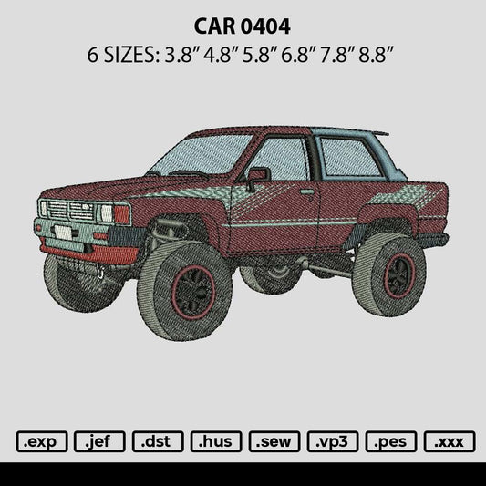 Car 0404 Embroidery File 6 sizes