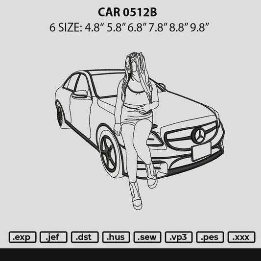 Car 0512b Embroidery Machine Design File 6 sizes