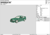 Green Car 0801 Embroidery File 6 sizes