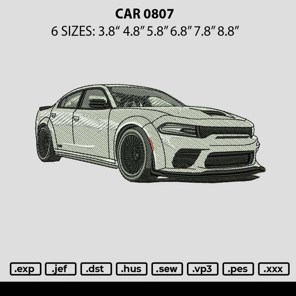 Car 0807 Embroidery File 6 sizes