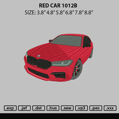 Red Car 1012b Embroidery File 6 sizes