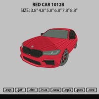 Red Car 1012b Embroidery File 6 sizes