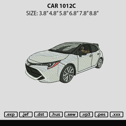 Car 1012c Embroidery Machine Design File 6 sizes
