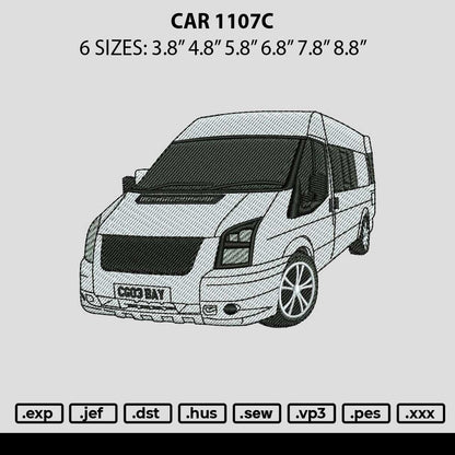 Car 1107c Embroidery File 6 sizes