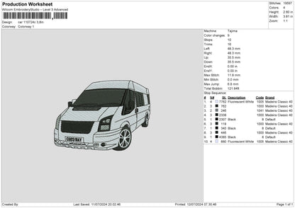 Car 1107c Embroidery File 6 sizes