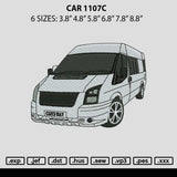 Car 1107c Embroidery File 6 sizes