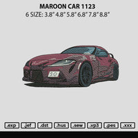 Maroon Car 1123 Embroidery File 6 sizes